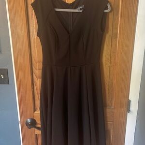 Modcloth Black Sleeveless V-neck A-line Midi Dress